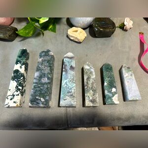 Moss Agate towers can sell individually bundled is discounted
